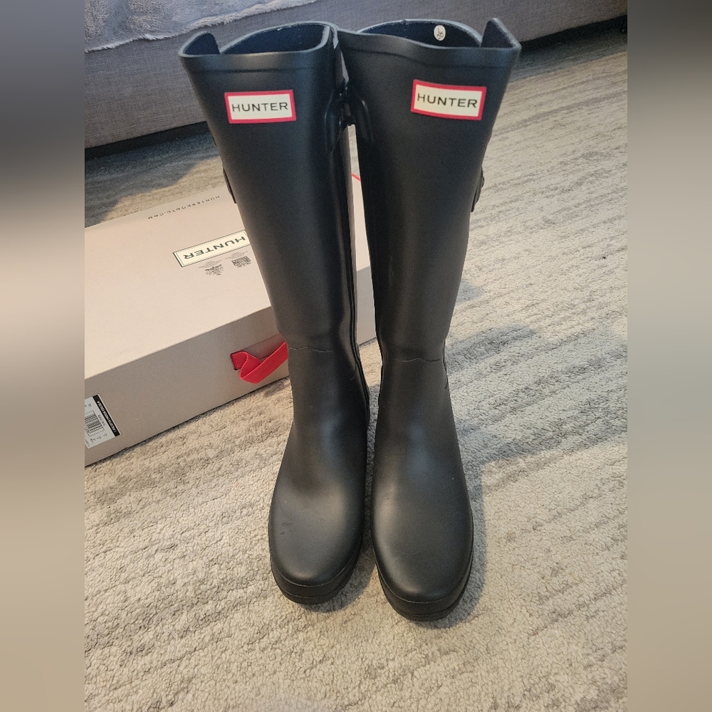 Hunter Refined Webbing Back Strap Tall Boots